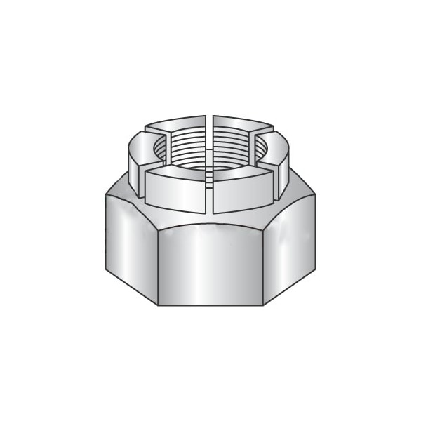 Newport Fasteners Flexible Top Lock Nut, 7/16"-14, Steel, Cadmium Plated, 0.21 in Ht, 100 PK 467611 - main